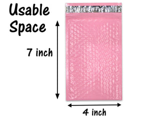 Pastel Pink 100 Pack 4x8, 6x10", 8x12, 10x15 Inch Padded Colored Poly Bubble Mailers, Light Pink, Self Seal Mailing Shipping Bags WHOLESALE