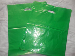 25 Large Hot Pink, Black, Teal, Lime Green, and Purple Plastic Merchandise Bag - ShipNFun
