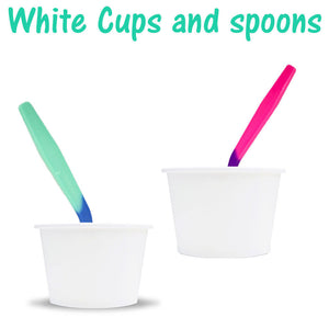 Party Ice Cream Snack Food Paper Cups, Color Changing Spoons Birthday Combo Pack - ShipNFun