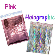 8.5x12 Holographic, Pink, Teal METALLIC BUBBLE MAILERS, Color Padded Envelopes! - ShipNFun