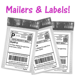 6x10" BUBBLE MAILERS White Half Sheet Shipping Labels, Padded Envelopes 6x9 Poly - ShipNFun