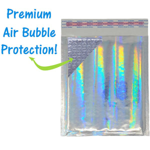 6x10 Holographic Foil & Metallic Bubble Mailers Combo Pack Padded Shipping USPS - ShipNFun