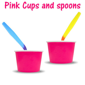 Party Ice Cream Snack Food Paper Cups, Color Changing Spoons Birthday Combo Pack - ShipNFun