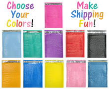 Assorted Sizes 8.5x12, 6x9, & 4x8 Colored Poly Bubble Mailers, Padded Envelopes! - ShipNFun