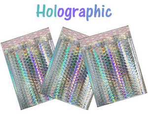 8.5x12 Holographic, Pink, Teal METALLIC BUBBLE MAILERS,  Poly Padded Envelopes! - ShipNFun