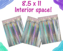 8.5x12 Holographic, Pink, Teal METALLIC BUBBLE MAILERS,  Poly Padded Envelopes! - ShipNFun