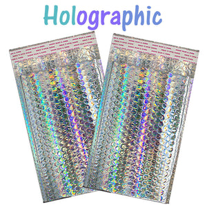 6x10 Holographic Foil & Metallic Bubble Mailers Combo Pack Padded Shipping USPS - ShipNFun