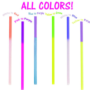 Fun Color Changing Party Straws!  Reusable, Recyclable Plastic Drinking Favors! - ShipNFun