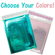 6x10 Teal, Rose Gold Mirrored Padded Bubble Mailers,Shipping Envelopes Self Seal - ShipNFun