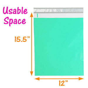 12x15 Poly Mailers Sea Green Teal, Pink Designer Mint Shipping Self Seal Bag Lot - ShipNFun