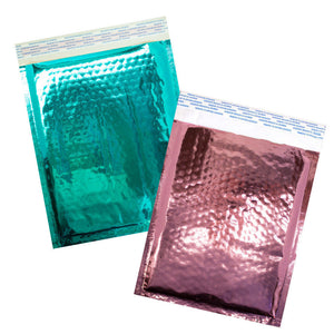 8.5x12 Holographic, Pink, Teal METALLIC BUBBLE MAILERS,  Poly Padded Envelopes! - ShipNFun