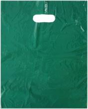 12" x 15" Colored PLASTIC MERCHANDISE Bags Retail Store Bags w/Die Cut Handles - ShipNFun