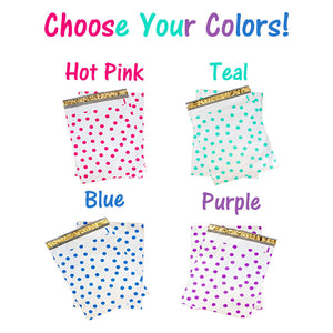 12 x 15" Pink, Teal, Purple, Blue poly shipping mailers polka dot Envelope Bags - ShipNFun