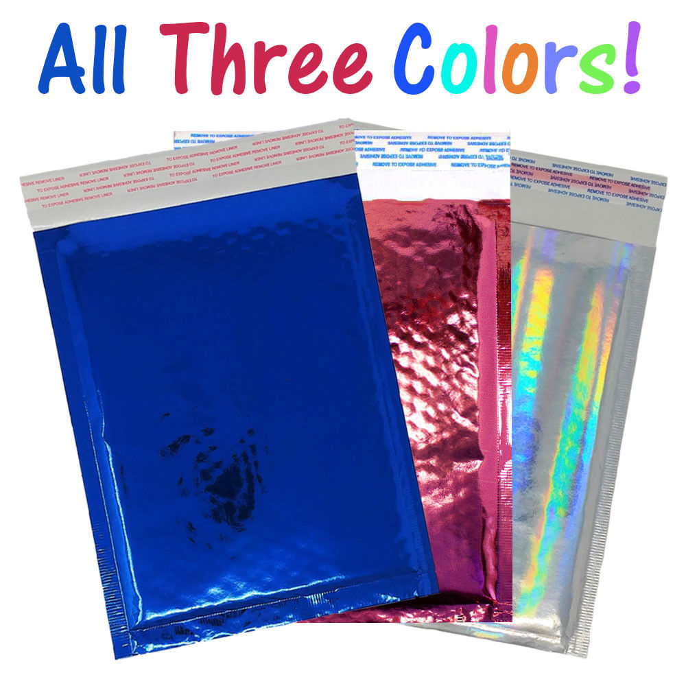 6x10 Cobalt Blue Pink & Hologram Metallic Bubble Mailers Shipping 6x9 Envelopes - ShipNFun