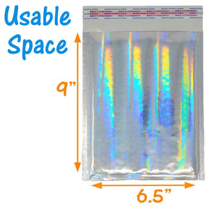 6x10 Holographic Foil & Metallic Bubble Mailers Combo Pack Padded Shipping USPS - ShipNFun