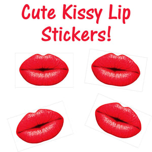 2 x 3" Kissy Lips Stickers, Quality Kiss Seal, Self Stick, Party Scrapbook NEW - ShipNFun