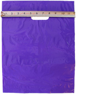 12" x 15" Colored PLASTIC MERCHANDISE Bags Retail Store Bags w/Die Cut Handles - ShipNFun