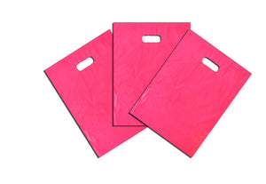 9" x 12" Colored PLASTIC MERCHANDISE Bags Retail Store Bags w/Die Cut Handles - ShipNFun