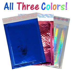 6x10 Cobalt Blue Pink & Hologram Metallic Bubble Mailers Shipping 6x9 Envelopes - ShipNFun