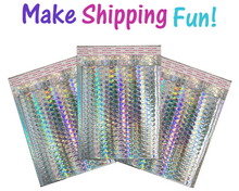 8.5x12 Holographic, Pink, Teal METALLIC BUBBLE MAILERS, Color Padded Envelopes! - ShipNFun