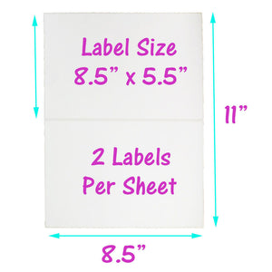 USA Premium Self Adhesive Shipping Labels 8.5x11 Half Sheet Mailing UPS FEDEX - ShipNFun