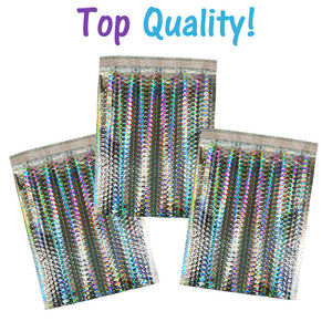 6x10 Holographic Foil & Metallic Bubble Mailers Combo Pack Padded Shipping USPS - ShipNFun