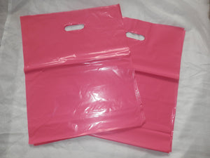 25 Large Hot Pink, Black, Teal, Lime Green, and Purple Plastic Merchandise Bag - ShipNFun