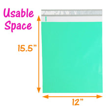 12x15 Poly Mailers Sea Green Teal, Pink Designer Mint Shipping Self Seal Bag Lot - ShipNFun