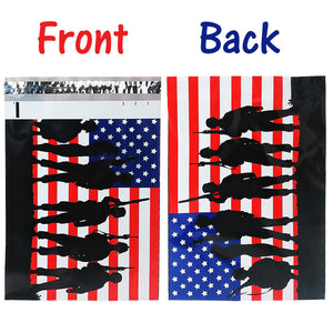 10x13 Patriotic Poly Mailers, Flat Shipping Flag Envelopes -Stickers 4th of July - ShipNFun