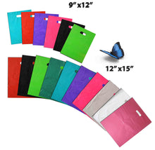 9" x12" or 12" x15" Colored PLASTIC MERCHANDISE Store Bags, Retail Product Bags - ShipNFun