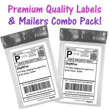 6x10" BUBBLE MAILERS White Half Sheet Shipping Labels, Padded Envelopes 6x9 Poly - ShipNFun