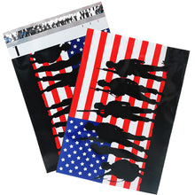 10x13 Patriotic Poly Mailers, Flat Shipping Flag Envelopes -Stickers 4th of July - ShipNFun