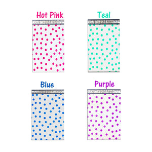 12" x 15" Designer Poly Mailers, Pink,Teal, Polka Dots,Hearts Flat Shipping Bags - ShipNFun