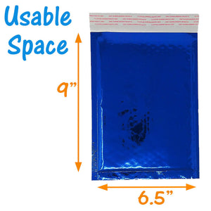 6x10 Cobalt Blue Pink & Hologram Metallic Bubble Mailers Shipping 6x9 Envelopes - ShipNFun