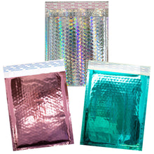 8.5x12 Holographic, Pink, Teal METALLIC BUBBLE MAILERS,  Poly Padded Envelopes! - ShipNFun