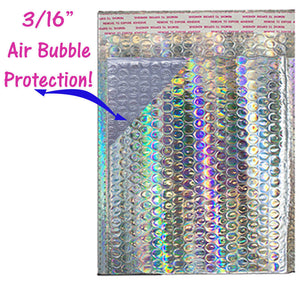 8.5x12 Holographic, Pink, Teal METALLIC BUBBLE MAILERS,  Poly Padded Envelopes! - ShipNFun