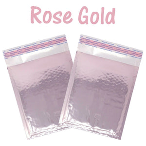 6x10 Teal, Rose Gold Mirrored Padded Bubble Mailers,Shipping Envelopes Self Seal - ShipNFun