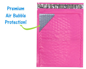 30 Pack 4x8, 6x10", 8x12, 10x15 Inch Hot Pink, Yellow, Purple Padded Colored Poly Bubble Mailers, Self Seal Mailing Shipping Envelope Bags