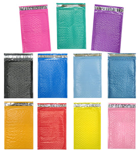 4x8 Hot Pink, Teal, Purple, Blue, Pastel, Orange, Red, Black, Yellow Poly Bubble Mailers, (4x7.5" Usable Space) Padded Shipping Envelopes