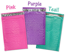 4x8 Hot Pink, Teal, Purple, Blue, Pastel, Orange, Red, Black, Yellow Poly Bubble Mailers, (4x7.5" Usable Space) Padded Shipping Envelopes