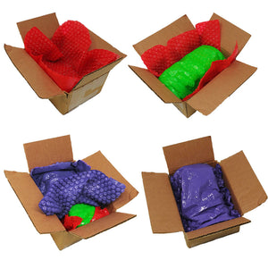 Red, Green and Purple Perforated 12" Cushioned Bubble Roll Wrap, Colorful Recyclable Shipping Packaging Wrap Choose your colors! - ShipNFun