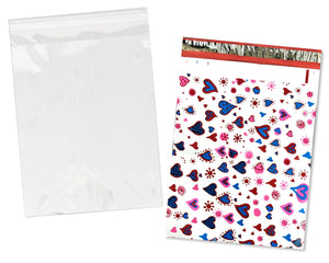 Copy of 100 Pack, 50 Each 10x13" Flat Poly Mailers & 10x13 Clear Bags for Shirts, Self Sealing Shipping Clothing Flat Envelopes and Bag Combo Pack