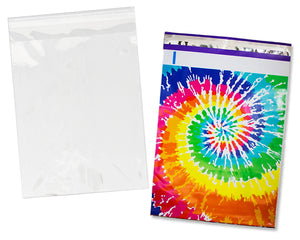 100 Pack, 50 Each 10x13" Flat Poly Mailers & 10x13 Clear Bags for Shirts, Self Sealing Shipping Clothing Flat Envelopes and Bag Combo Pack