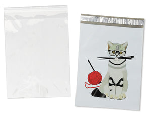 Copy of 100 Pack, 50 Each 10x13" Flat Poly Mailers & 10x13 Clear Bags for Shirts, Self Sealing Shipping Clothing Flat Envelopes and Bag Combo Pack