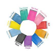 30 Pack 10x15&quot; Fun Padded Colored Envelopes, Poly Bubble Mailers, Pink, Purple, Teal Green, Waterproof Protective Self Seal Mailing Shipping