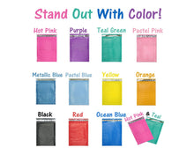 10, 30, 50, 100 Packs 6x10 inch Colored Poly Bubble Mailers! You Choose! 11 Colors Padded Envelope Mailers, Cushioned Peel N Seal Mail Bags