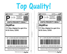 200 Shipping Labels - Top Quality Jam Free, 2 Labels per Sheet for Stamps.com, PayPal, USPS, Fedex, UPS Mailing Half-Page Mailing Labels