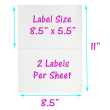 200 Shipping Labels - Top Quality Jam Free, 2 Labels per Sheet for Stamps.com, PayPal, USPS, Fedex, UPS Mailing Half-Page Mailing Labels