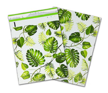 10x13, 14.5x19x4" Tropical Palm Leaves Flat Poly Mailers Combo, Mailing Shipping bags, Custom Banana Green leaf Medium and Large, Self Seal