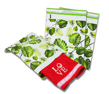 10x13, 14.5x19x4" Tropical Palm Leaves Flat Poly Mailers Combo, Mailing Shipping bags, Custom Banana Green leaf Medium and Large, Self Seal